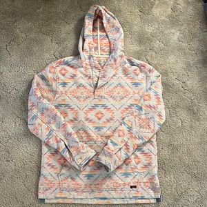 Faherty Aztec Poncho Button-up Pullover